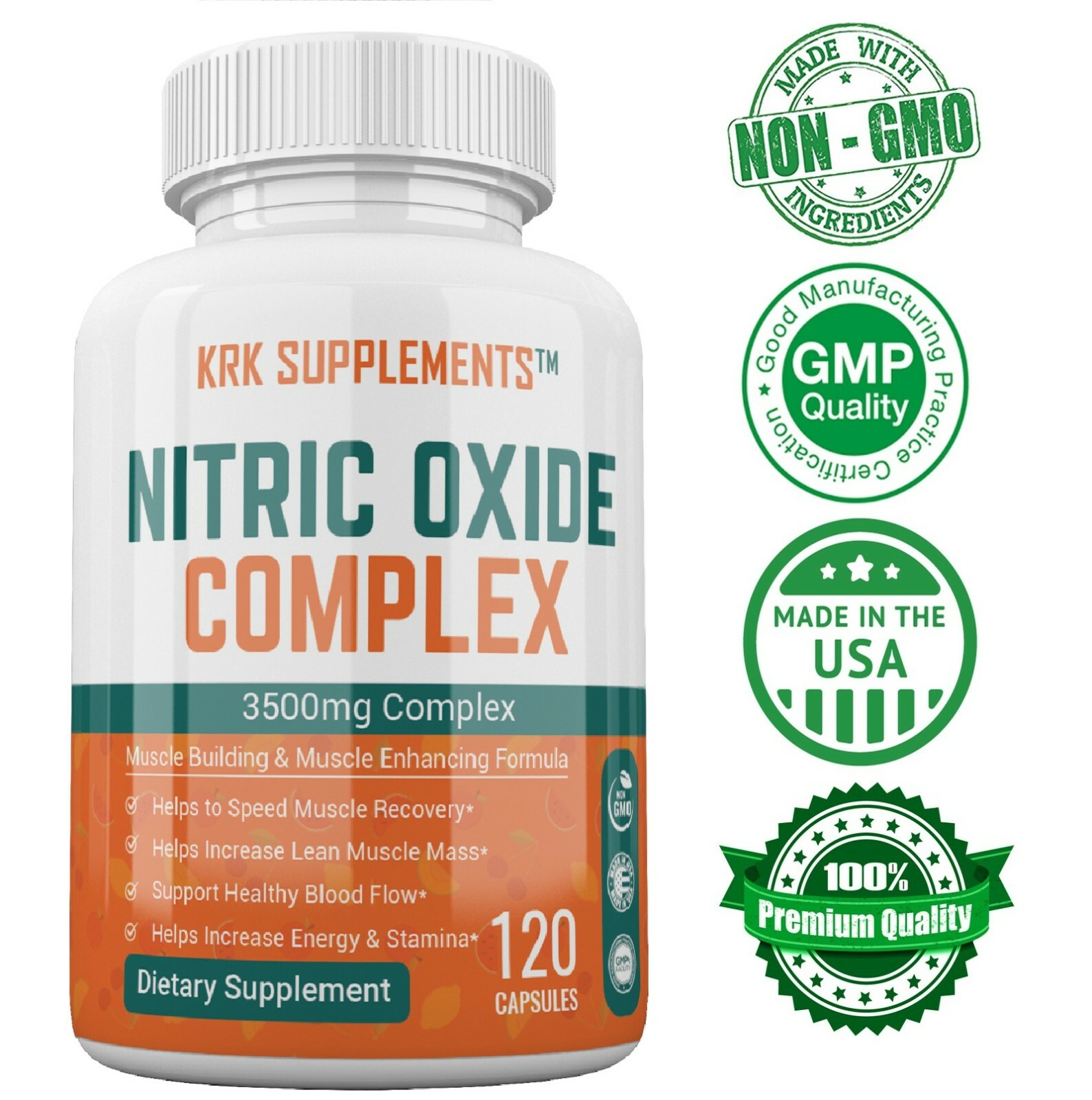 Nitric Oxide 3500mg L-Arginine Citrulline Keto Build Muscle Pump Growth Pills