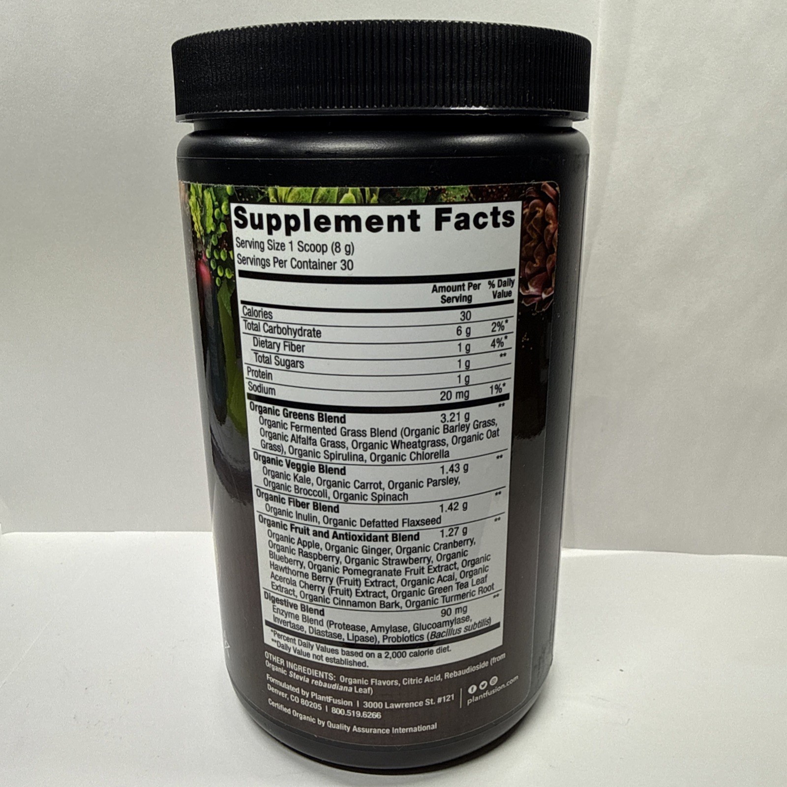 Plant Fusion-Organic Fruitful Greens, Fermented Whole Food Nutrition 8.46 Oz.