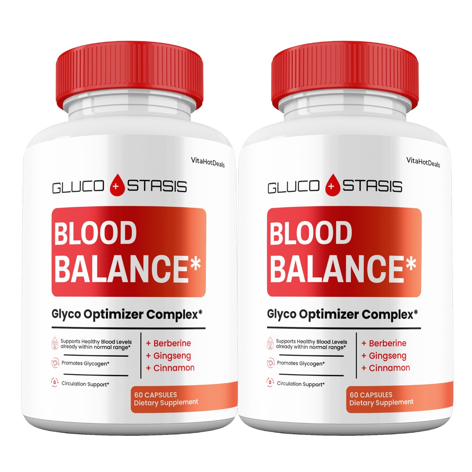 Gluco Stasis Blood Balance Capsules, Max Strength , GlucoStasis Pills (2 Pack)