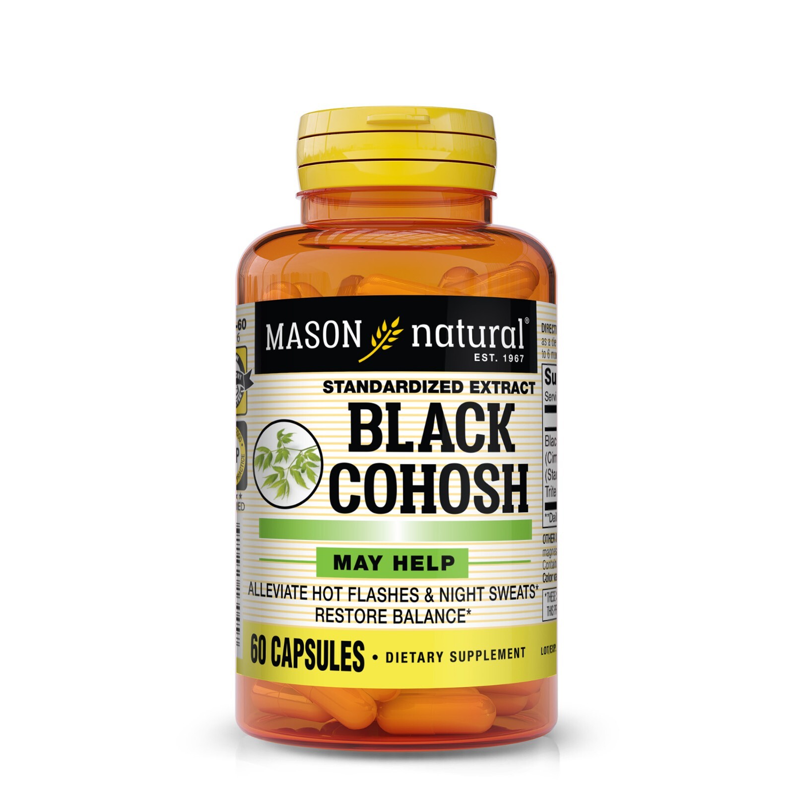 Mason Natural Black Cohosh – Restores Hormonal Balance, 60 Capsules
