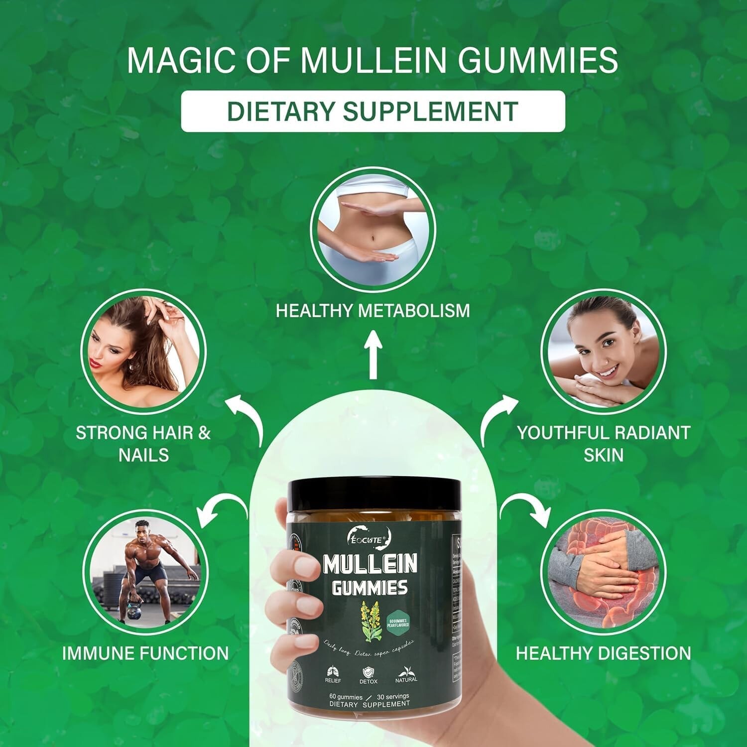 9 in 1 Mullein Leaf Extract Gummies for Lung Cleanse, Extra Strength 10000 MG US