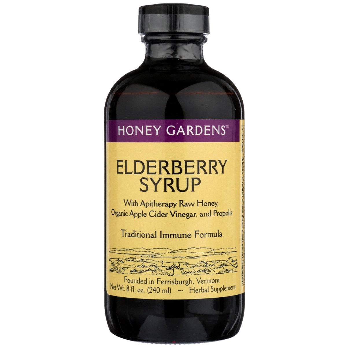 Honey Gardens – Elderberry Syrup 8 fl.oz/240 mL Each (Pack of 3)