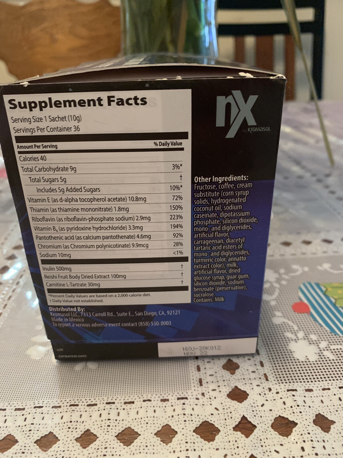 Multivitamin, Chromium, Inulin, Reishi And Carnitine And More.