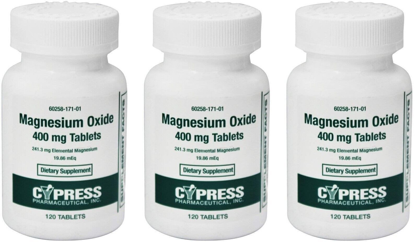 Cypress Magnesium Oxide 400mg Tablets 120ct (3 Pack)
