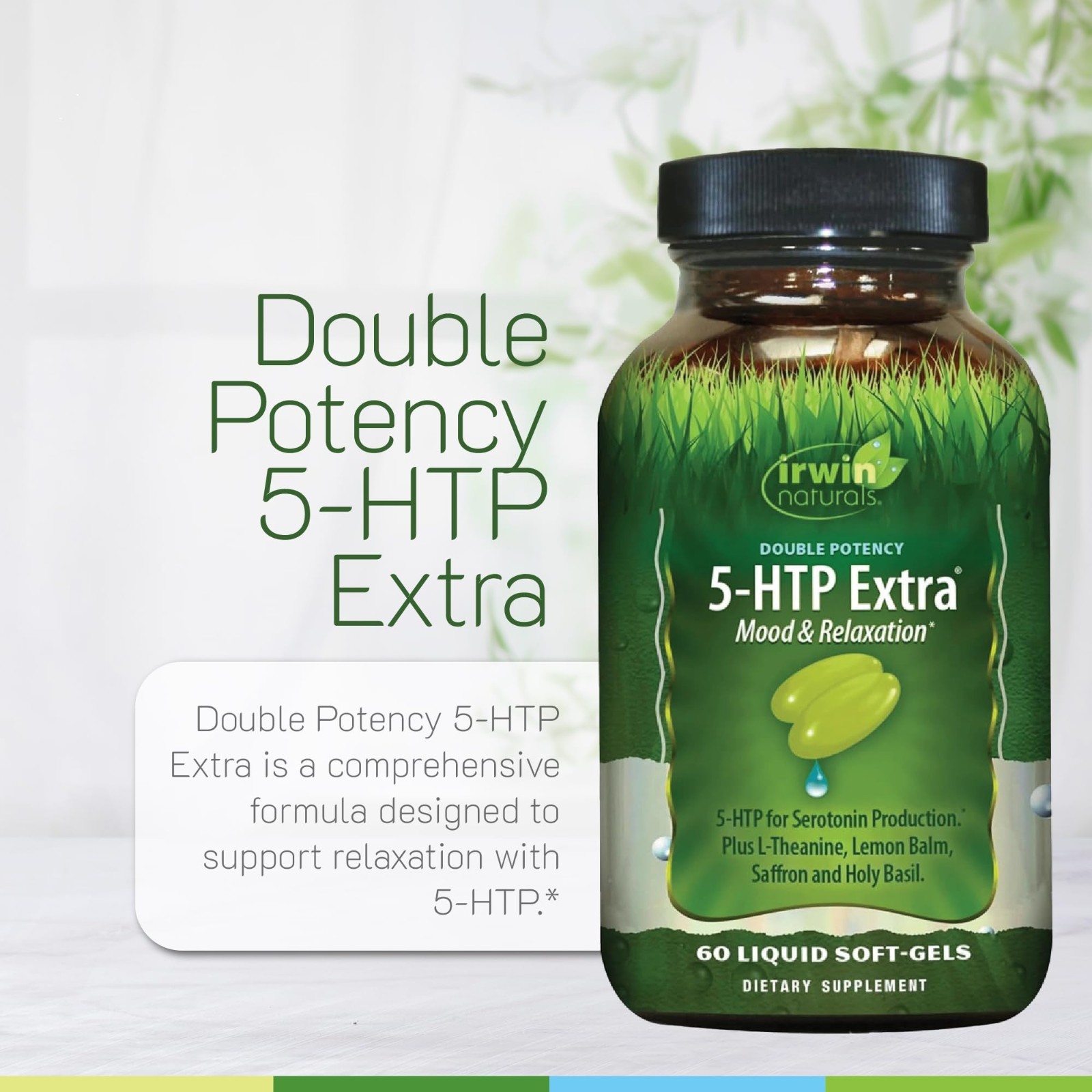 Double Potency 5-HTP Extra – Relaxation & Mood Support – 60 Liquid Soft-Gels