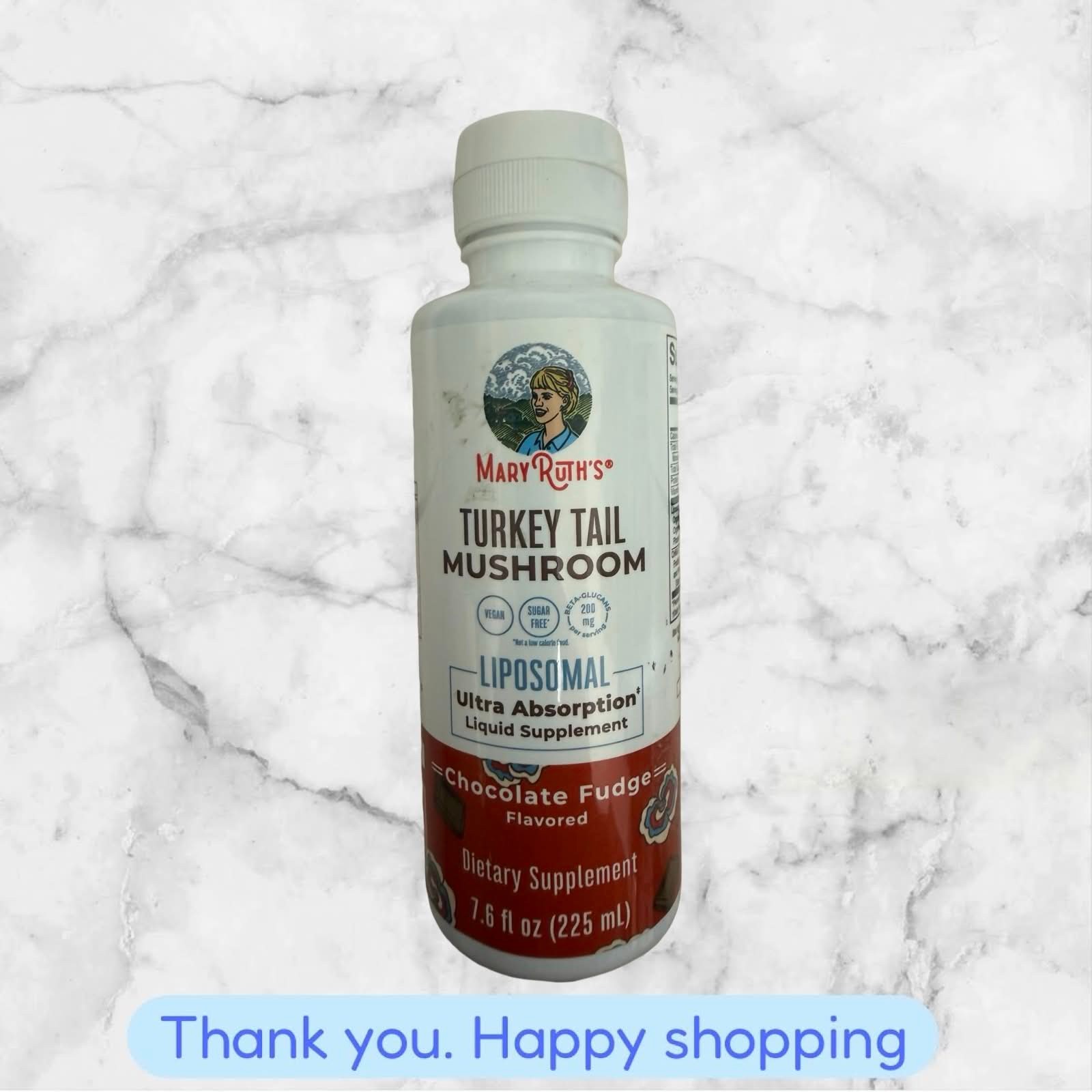 Mary Ruth’s Turkey Tail Mushroom Liposomal Chocolate Fudge 7.6 fl oz NEW SHIP
