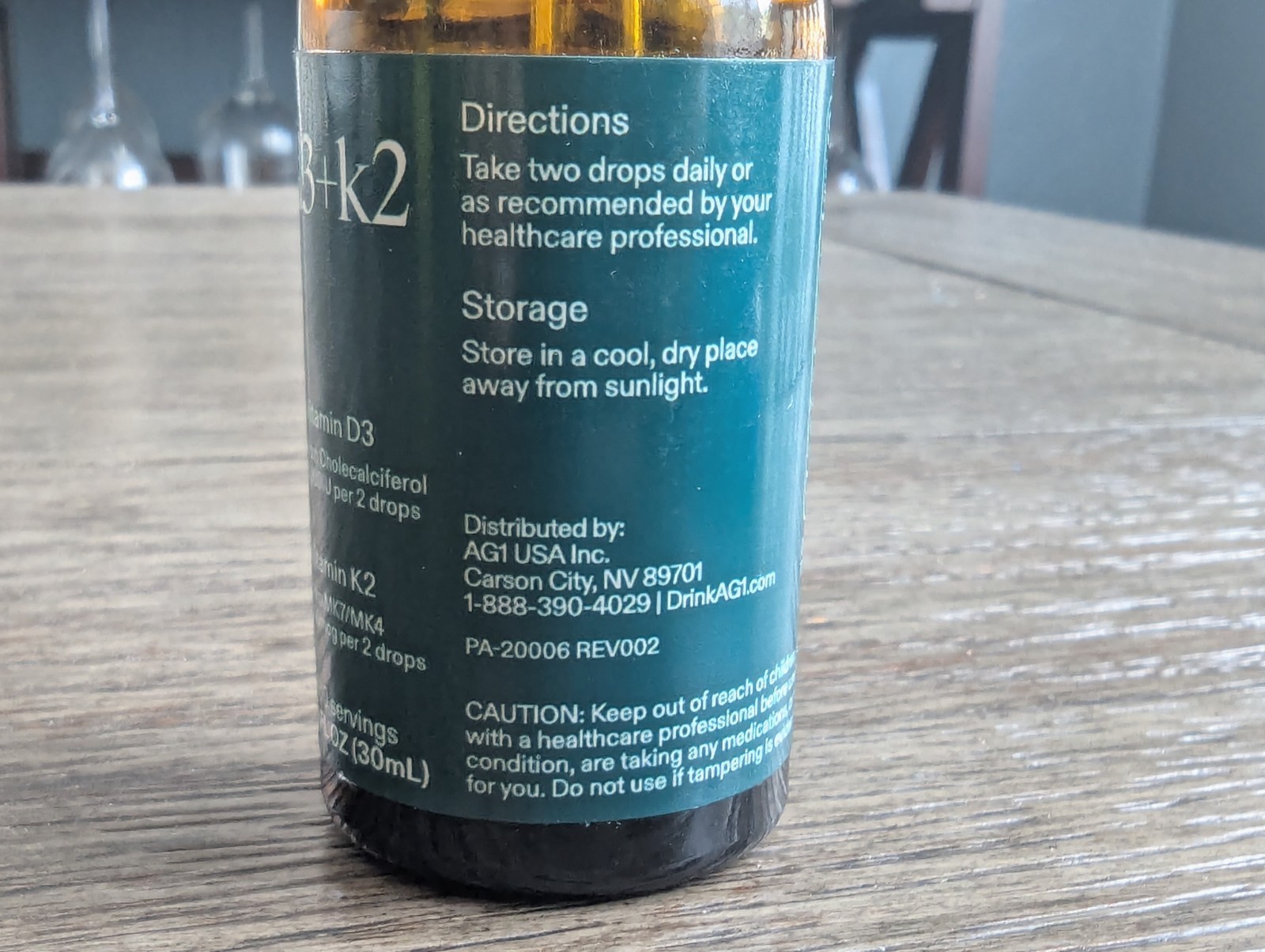 Athletic Greens AG D3+K2 Liquid Vitamin Supplement Drops 400 Servings, Used