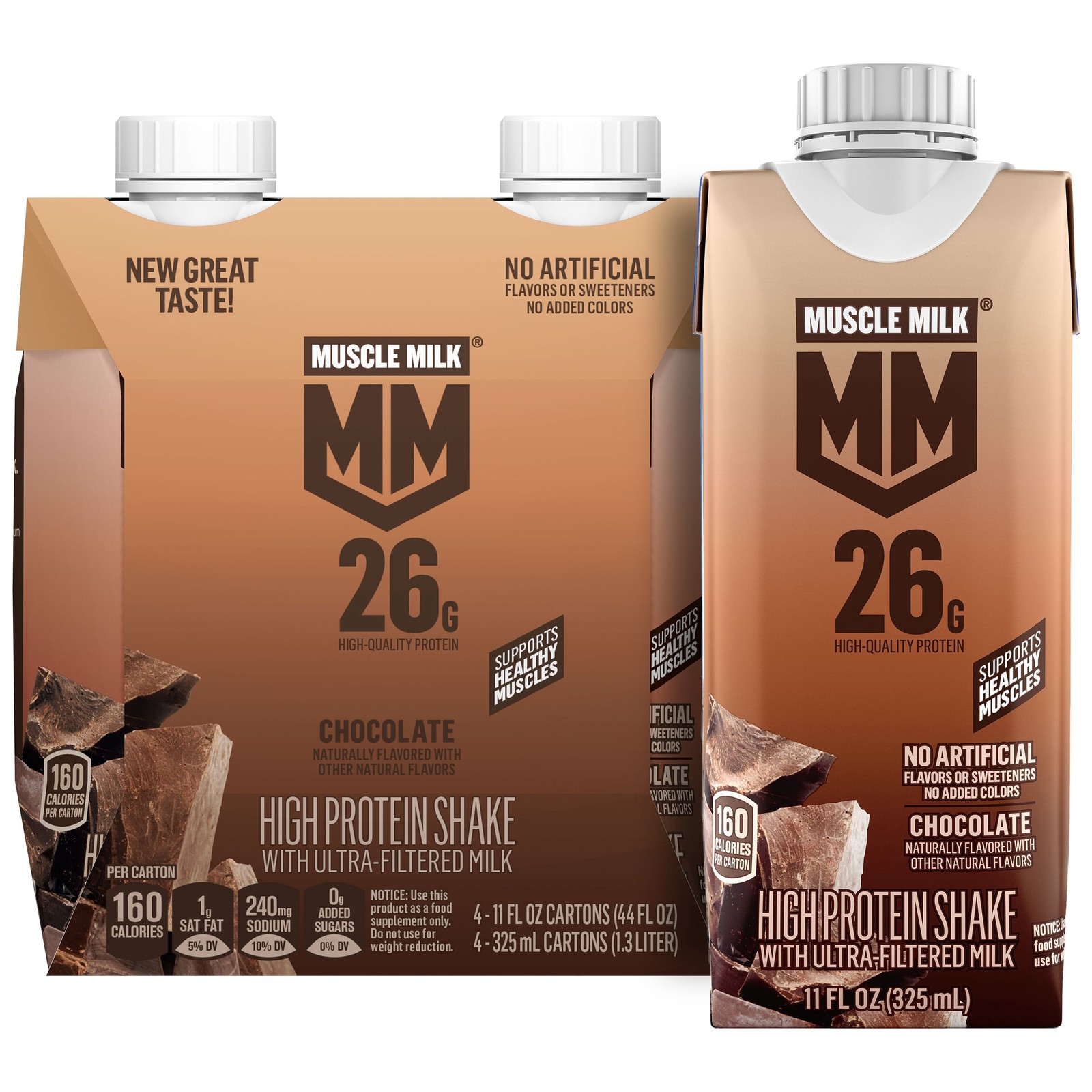 26G High Protein Shake, Chocolate, Ultra- Filtered Milk 11 Fl Oz, 12 Pack
