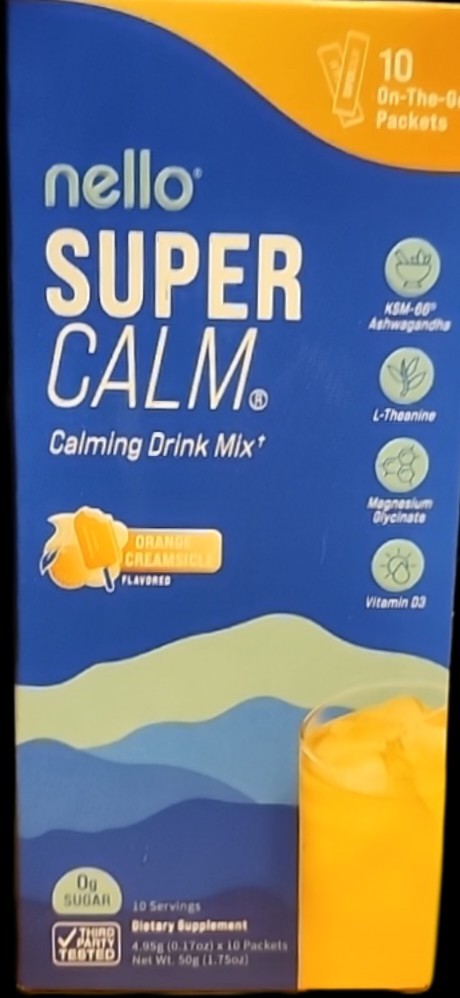 NELLO SUPERCALM CALMING DRINK MIX POWDER ORANGE CREAMSICLE FREE SHIPPING USA