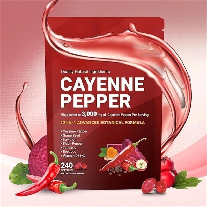 Cayenne Vitamin Softgel Help D3+K2 Pepper Leg Vein Heart Blood Vessel