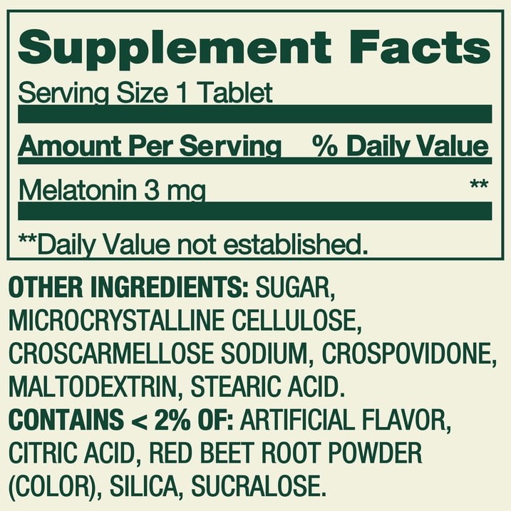 3 Pack Spring Valley Fast Dissolve Melatonin 3mg Strawberry Tablets, 120 Count