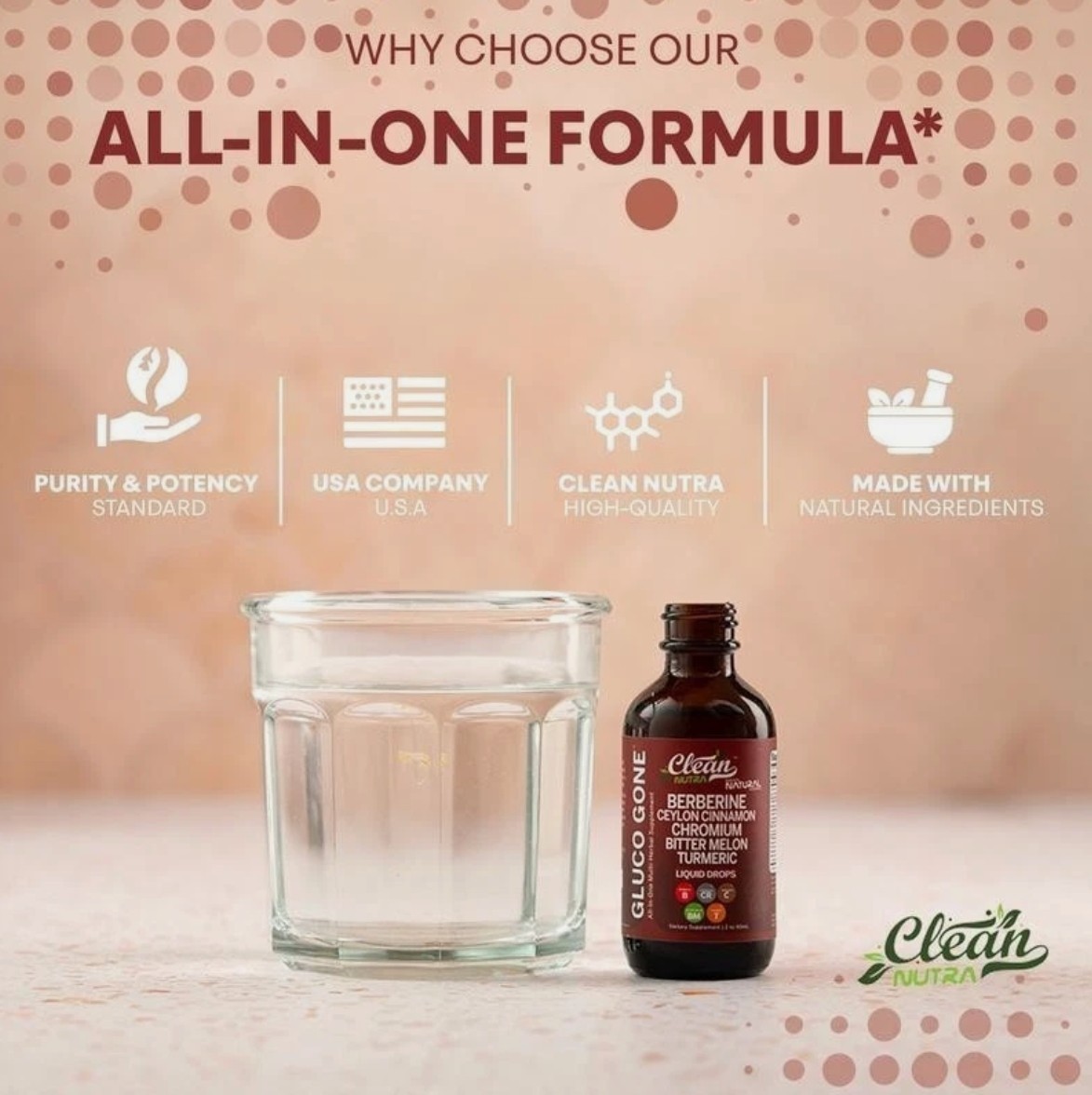 latest Clean Nutra Berberine with Ceylon Cinnamon Supplement Liquid Drops NEW