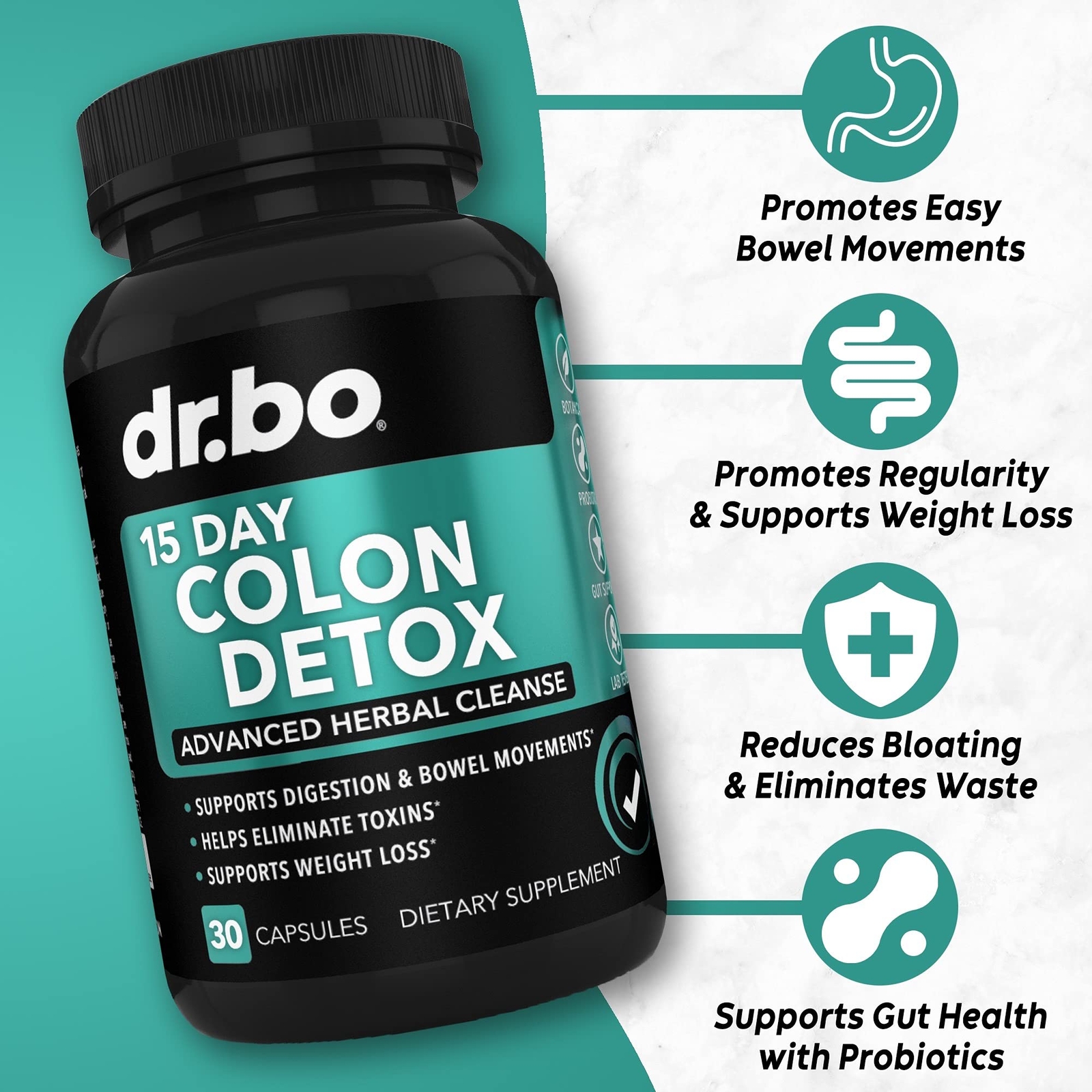 Colon Cleanser Detox for Weight Flush – 15 Day Intestinal Cleanse Pills & Pro…