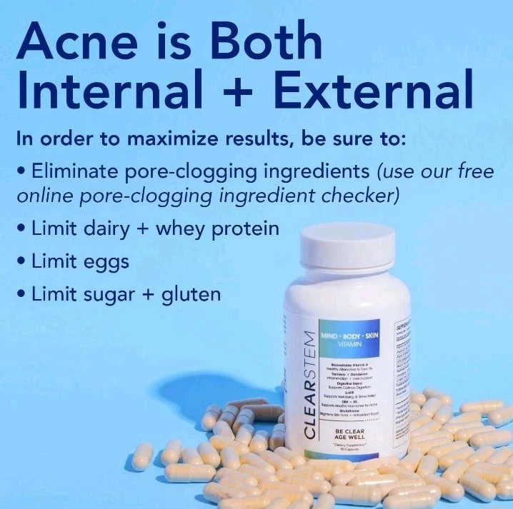 CLEARSTEM – MIND, BODY, SKIN Hormonal Acne Supplement 5-HTP Natural DIM 90 Count