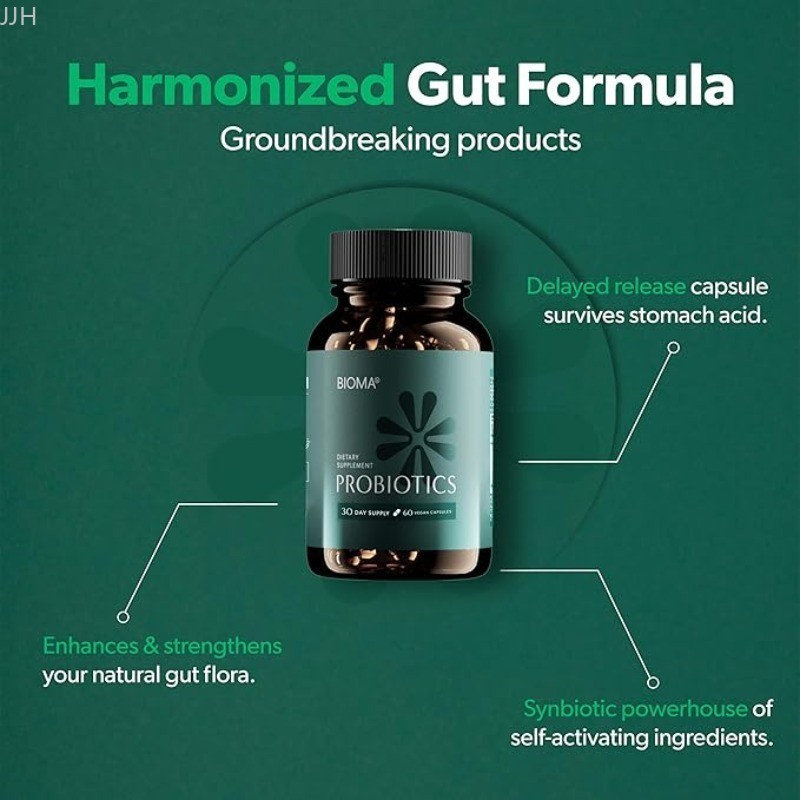 BIOMA Probiotics Digestive Health Probiotic Gut Support For Men & Women Unisex
