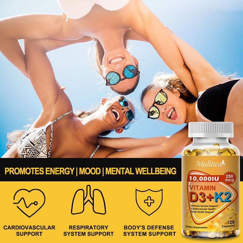 Vitamin D3 10000 + IU K2 MK7 – Immune, Bone & Anti-Inflammatory Support