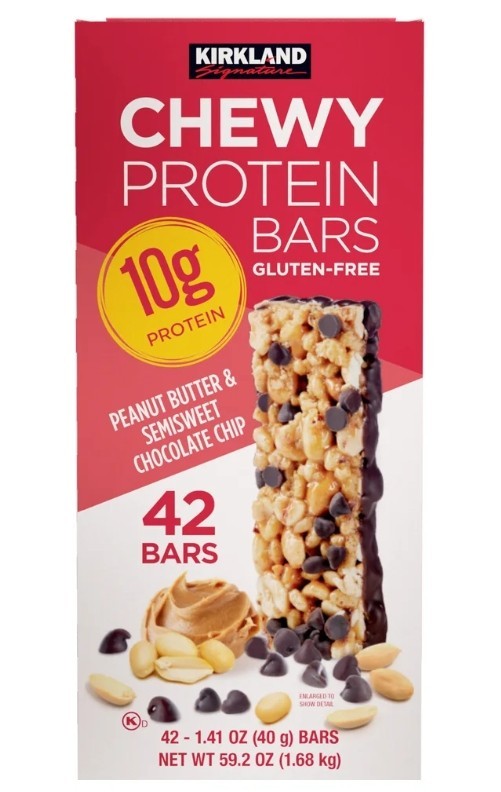 Kirkland Protein Bars Peanut Butter & Chocolate Chip 2 Pack 84 Bars 1.41 oz Each