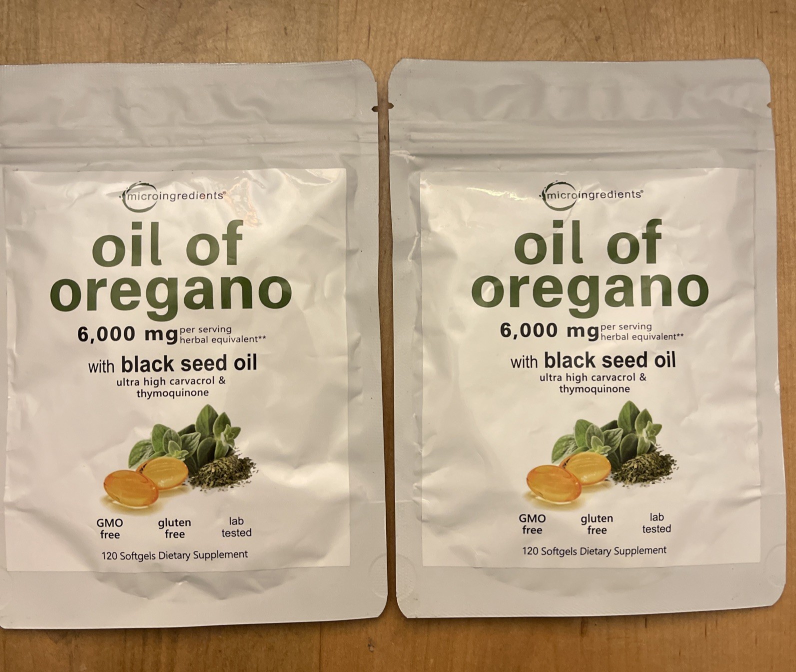 Micro Ingredients Oil Of Oregano & Black Seed 120 X 2 Softgels New Sell By 09/27