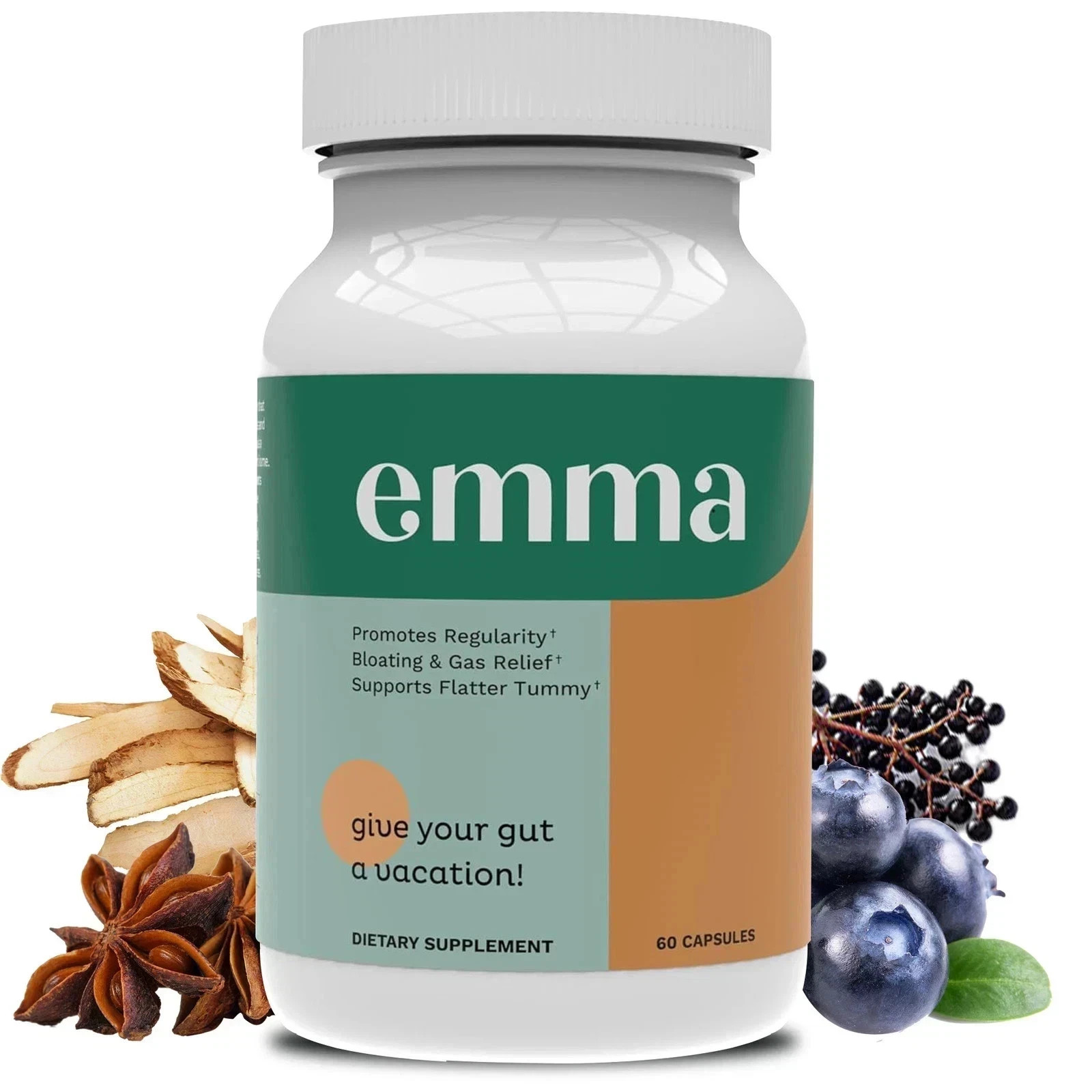 NEW Emma Gut Health Doctors Endorsed Supplement 60 Capsules -Relief from Gas