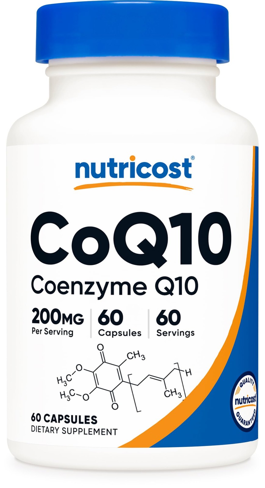Nutricost CoQ10 200mg, 60 Vegetarian Capsules, 60 1 Count (Pack of 60), Red