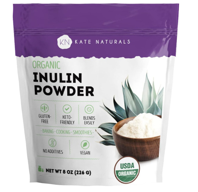 Inulin Powder Organic for Prebiotic Fiber and Gut Health. Mix Well with Coffee &