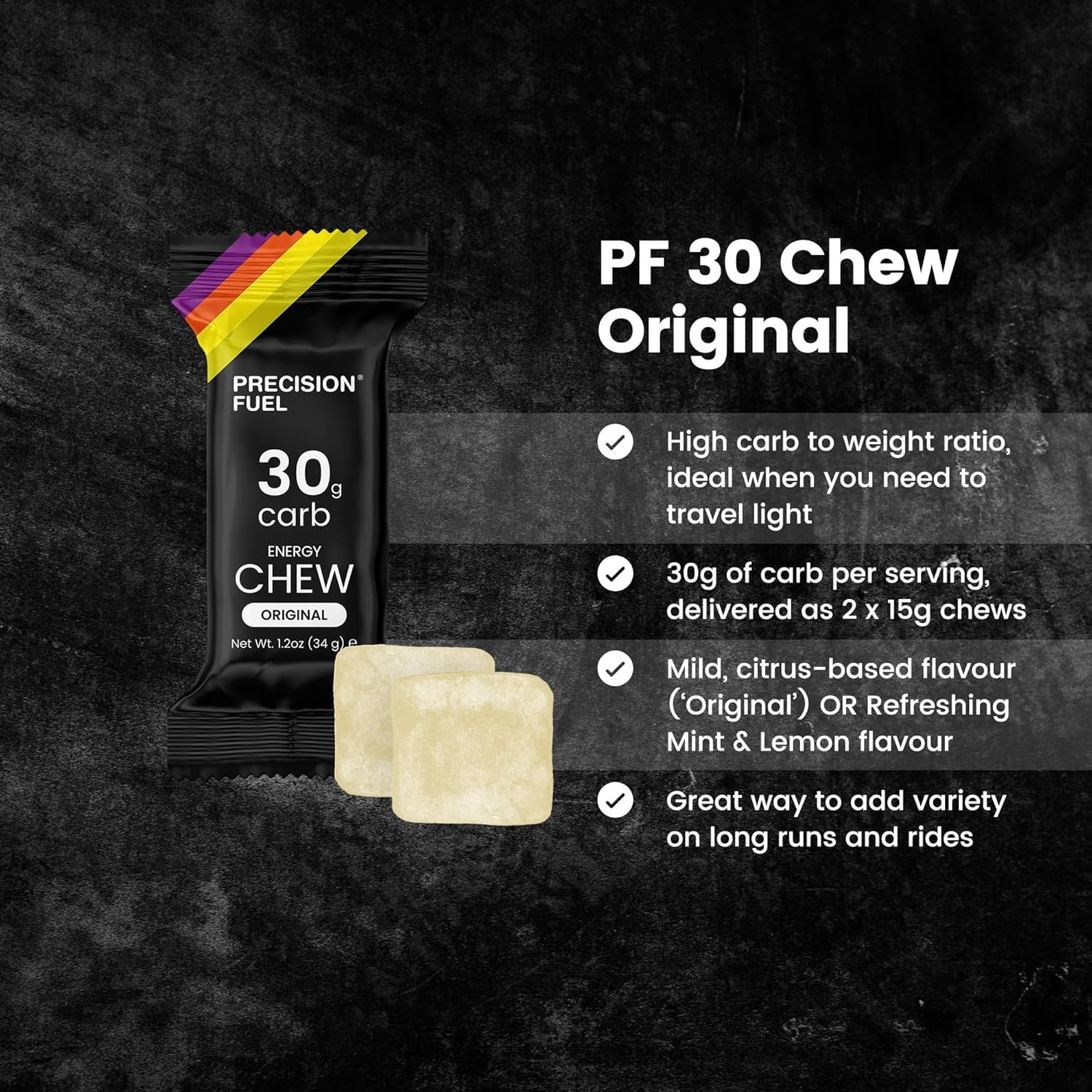 Precision Fuel PF30 Chew Energy Chews – Carbohydrate Fuel for Endurance,Lightwei
