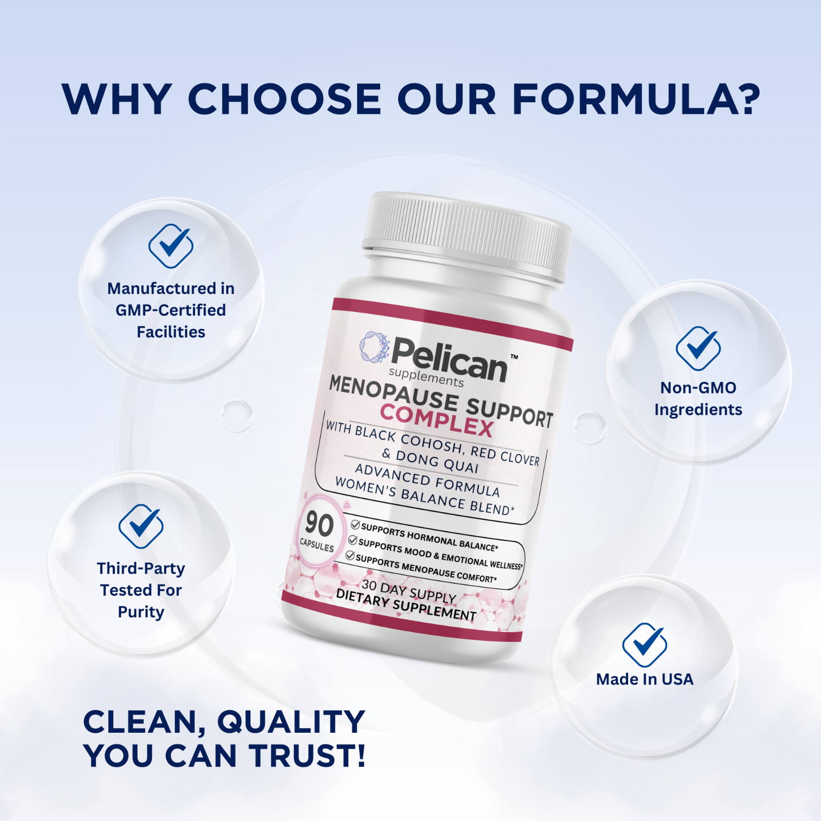 Pelican Menopause Support Complex – Hormone & Mood Support – 90 Capsules