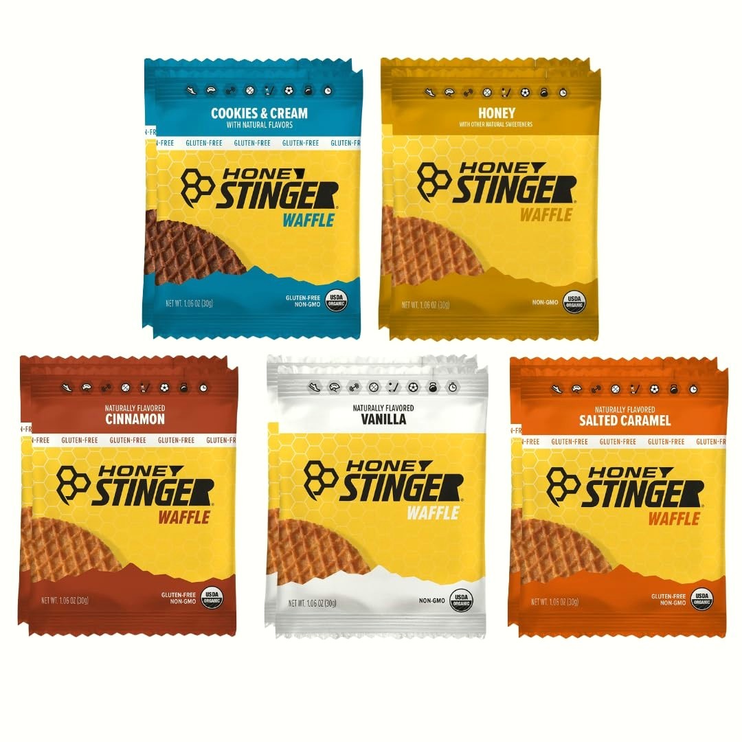 Organic Honey Stiinger Waffle 5 Flavor Variety Energy Stroopwafel (20 Pack)