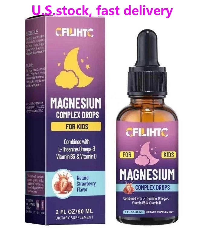 FILIHTC Kids Magnesium Complex Drops, Strawberry Flavor, 2 FL OZ/60 ML
