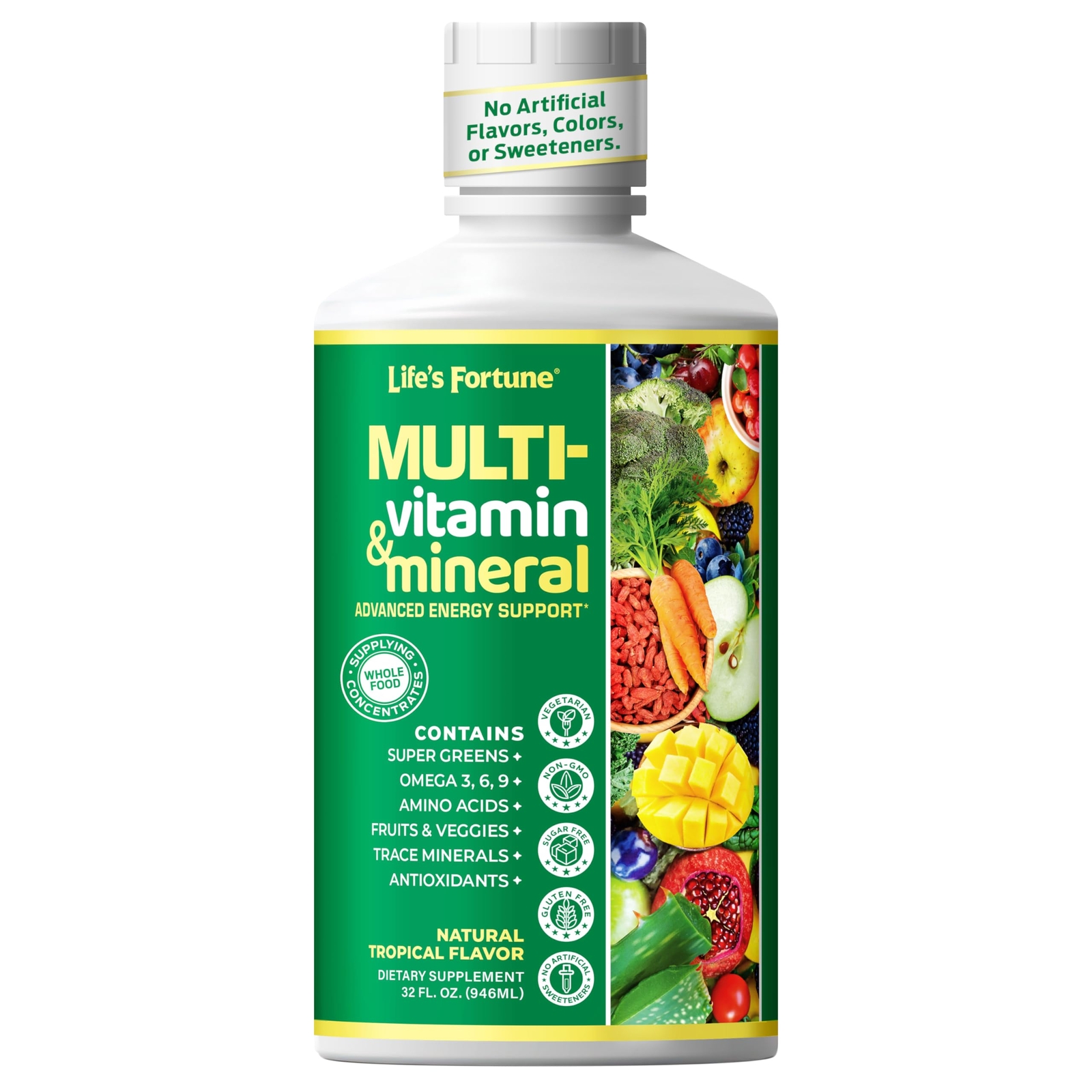 Life’s Fortune Liquid Multivitamin and Multimineral for Men & Women Whole Foo…