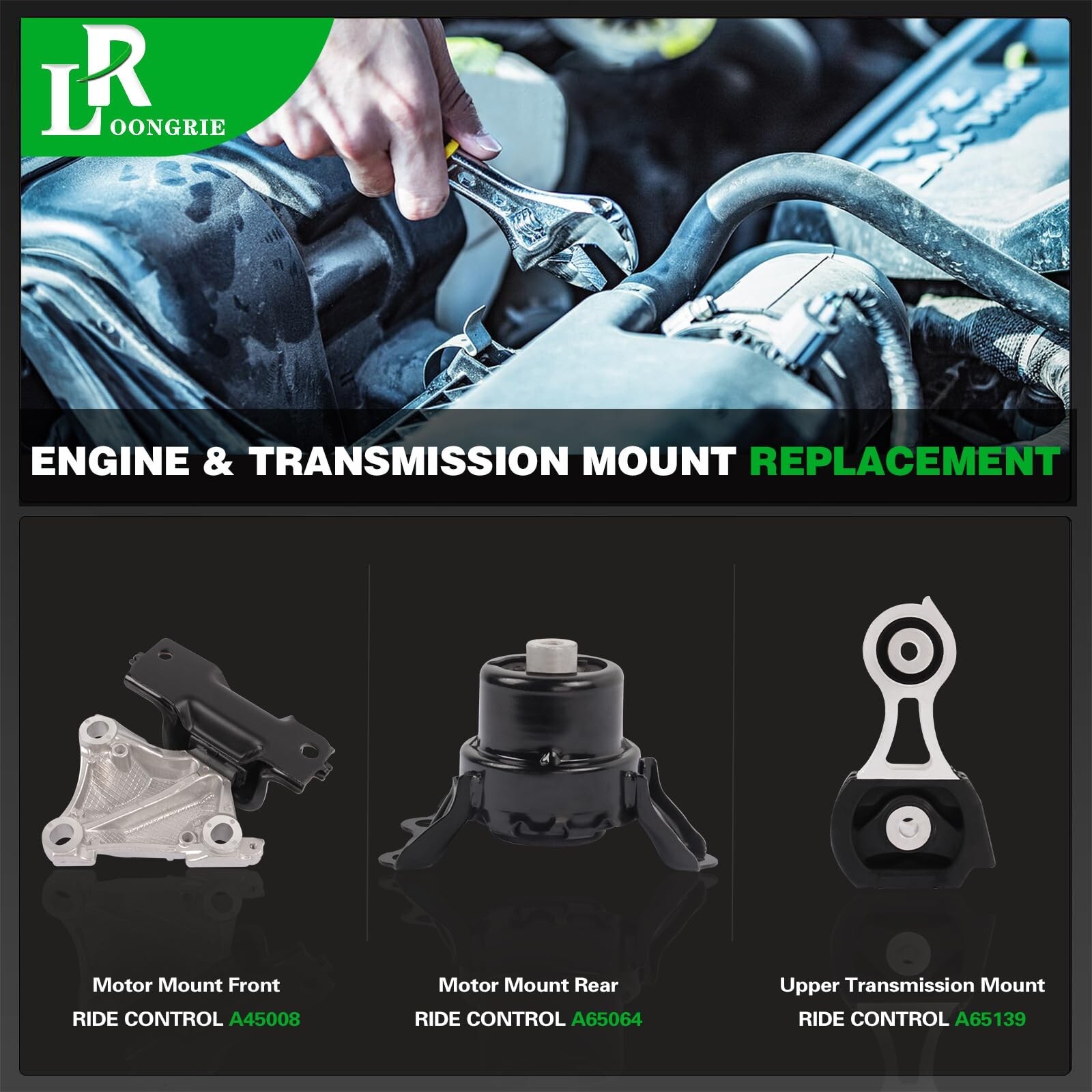 Engine Motor and Transmission Mount Kit Compatible with HR-V 2016-2022 1.8L A…
