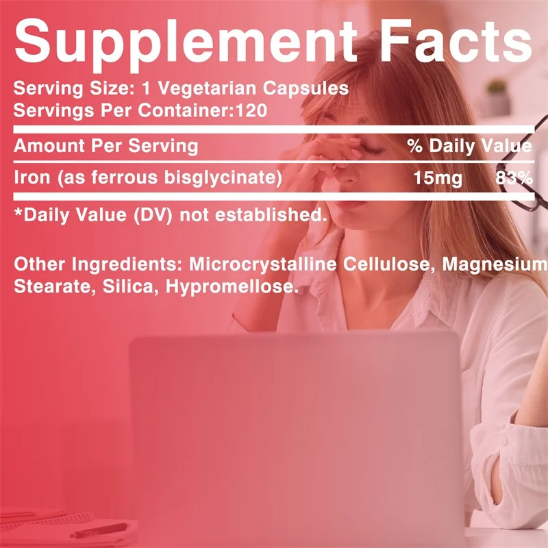 Iron Supplements 240pcs,Fight Fatigue, Relieve Anemia,Supporting Red Blood Cells