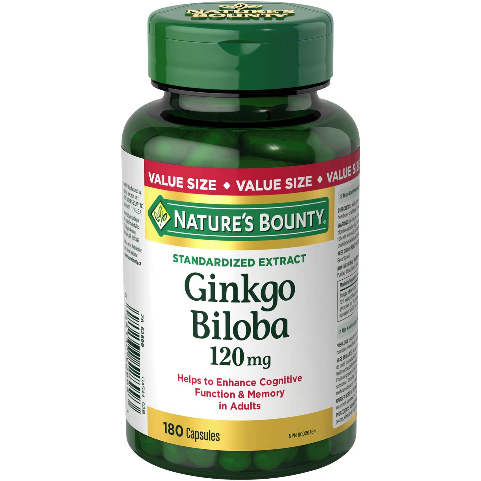 Nature’s Bounty Ginkgo Biloba Pills Herbal Health Supplement 120mg 180pcs NEW