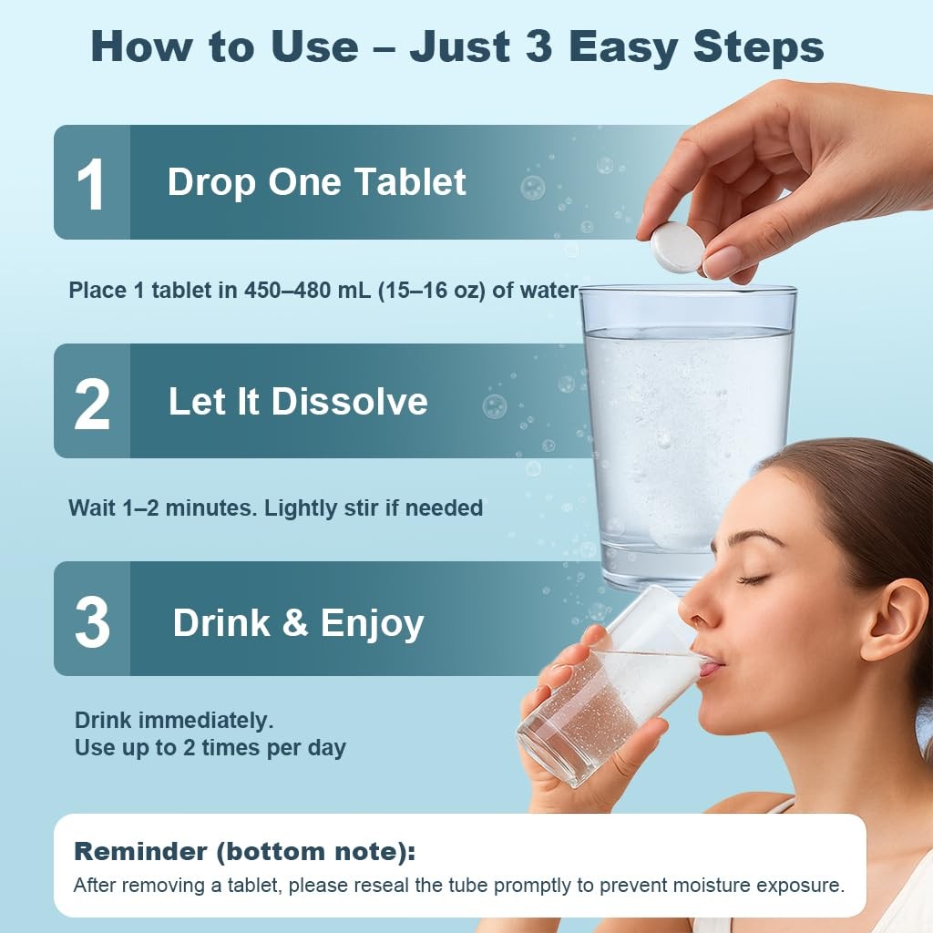 Molecular Hydrogen Water Tablets with Magnesium – 8 PPM Molecular Hydrogen Ta…