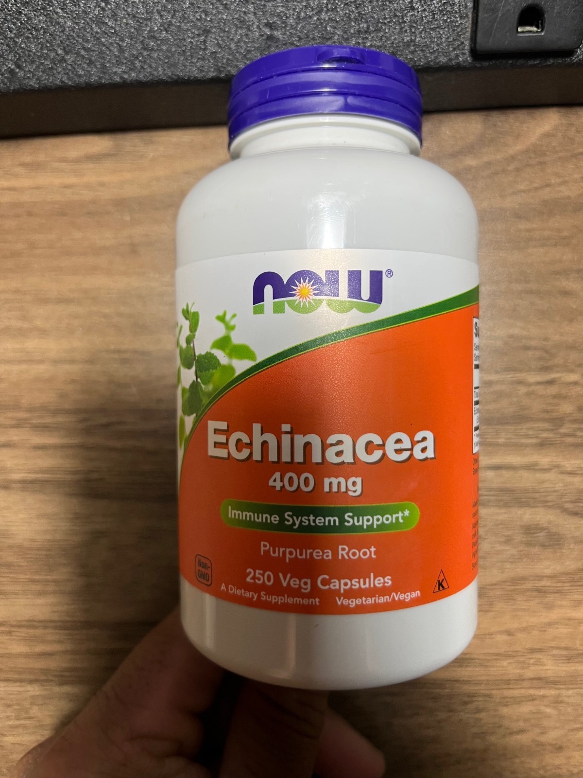 now echinacea 400mg 250 veg caps immune support exp 6/2026
