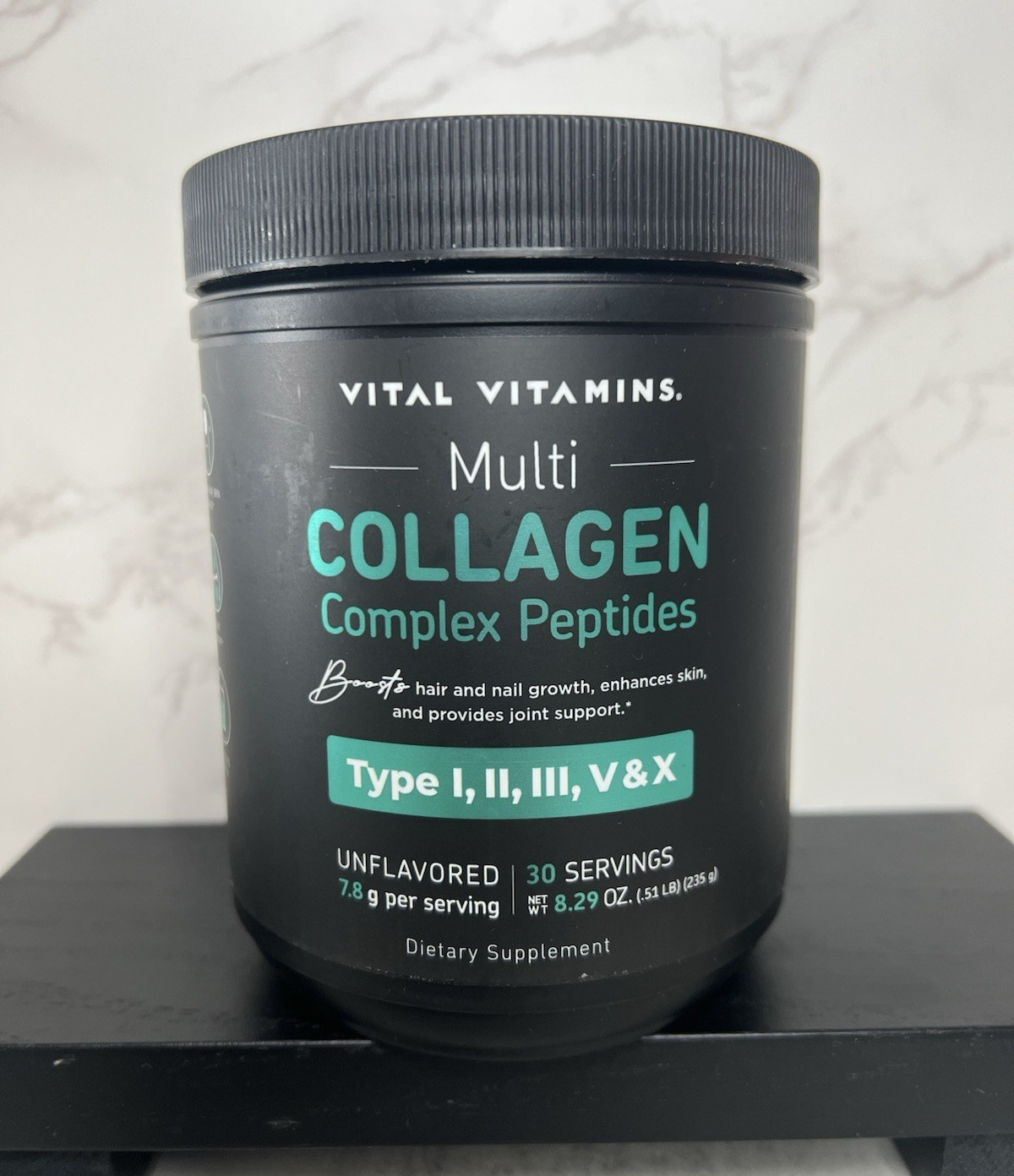 Vital Vitamins Multi Collagen Peptides Powder Unflavored 8.29 oz Exp 01/2027
