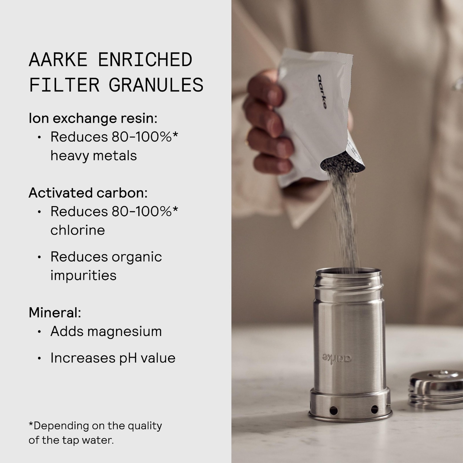 Aarke Enriched Filter Refill Granules – Minerals Infused for Alkaline pH, Eco…