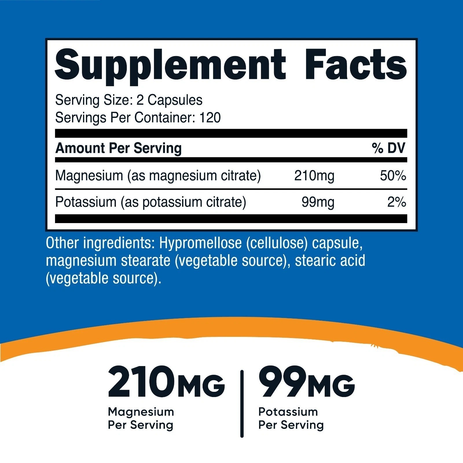 Nutricost Potassium (99 mg) Magnesium (210 mg) Citrates, 240 Capsules……