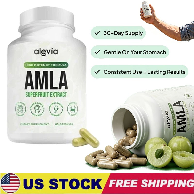 Alevia Organic Amla Capsules 1000mg Indian Gooseberry Antioxidant Supplement 60c