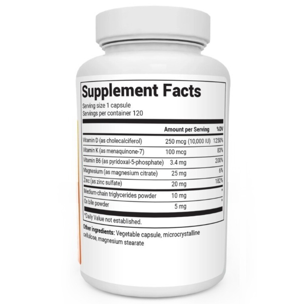 2 PACK Dr. Berg’s D3 & K2 Vitamin,10,000 IU, 100 mcg per serving, 120 Capsules