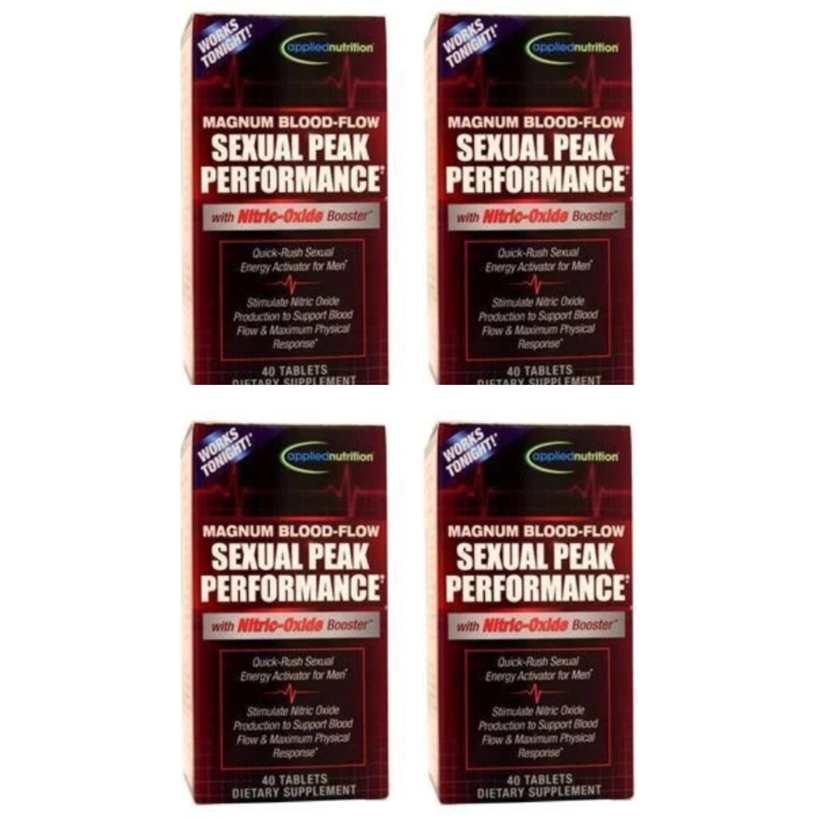 Applied Nutrition Magnum Blood-Flow Sexual Peak Performance 40 Tabs x 4 Pack