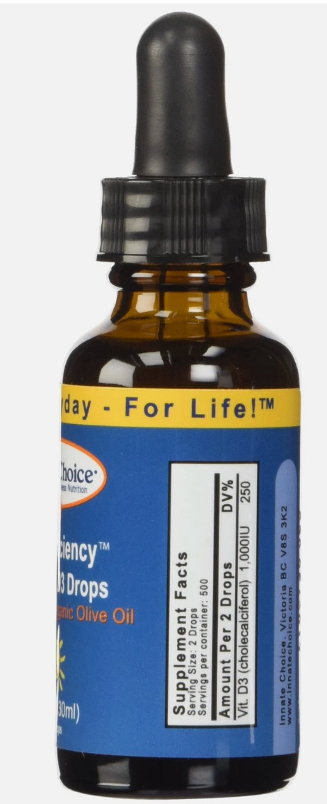 Innate Choice D Sufficiency Liquid Vitamin D3, 1 Fluid Ounce
