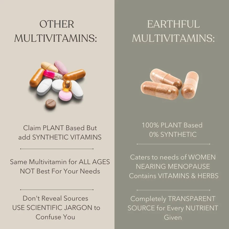 Earthful Multivitamin for Women 40+ nearing Menopause Improved Immunity 60Cap