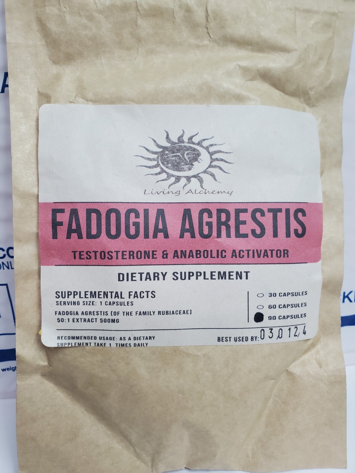Fadogia Agrestis Pills (Maximum Strength) Extract 90 Caps Living Alchemy