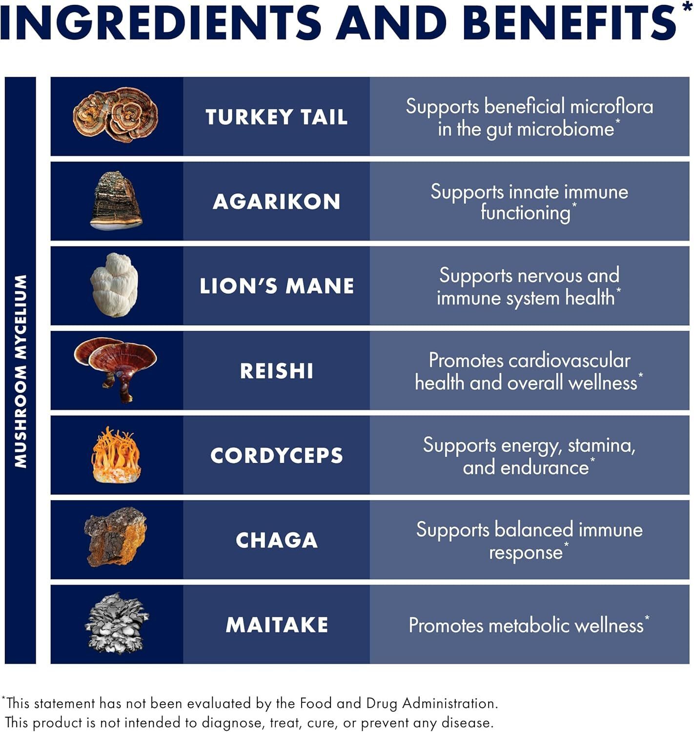 Host Defense MyCommunity Capsules – 17 Species Blend Mushroom Supplement for Imm