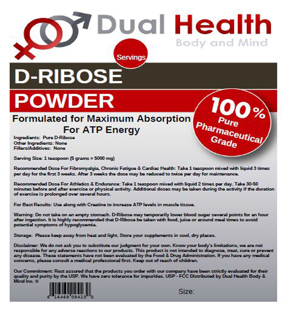 D-Ribose Powder 2000g (4.4 lbs) ATP Energy Endurance Muscle Sport Pharmaceutical