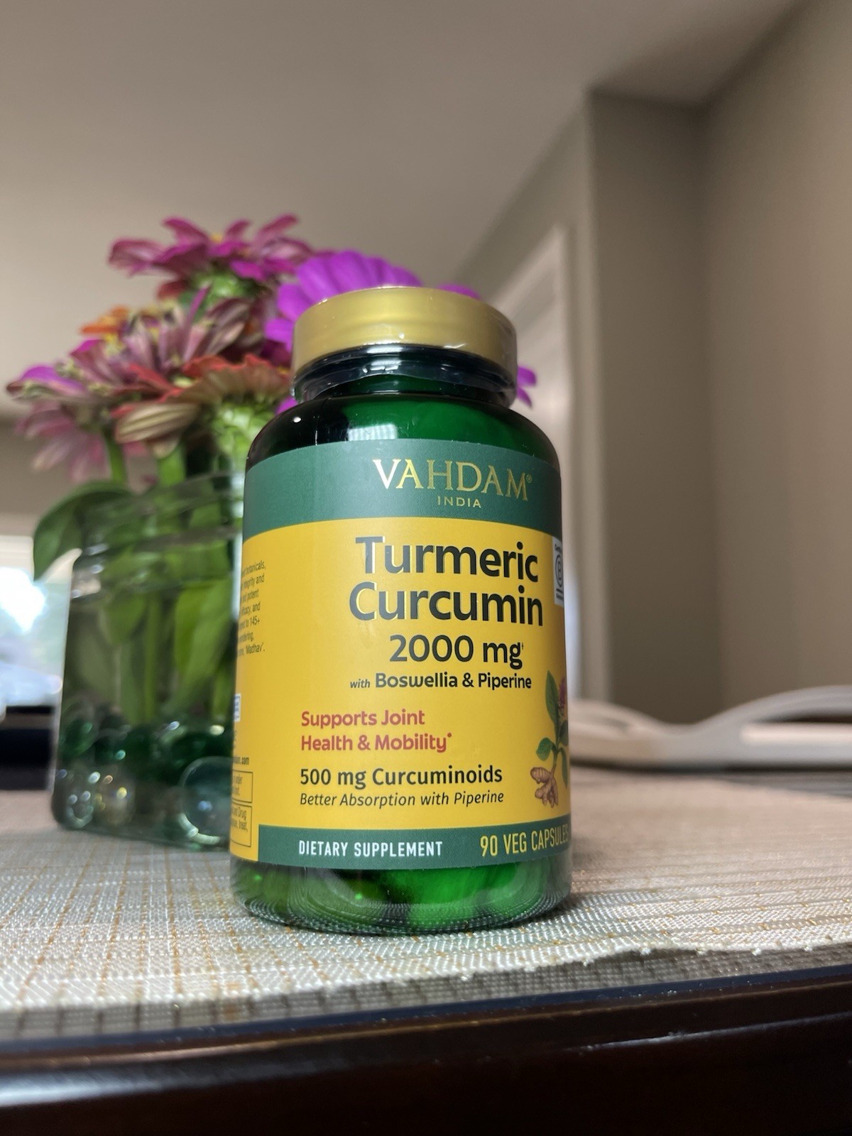 Vahdam Turmeric Curcumin Boswellia Piperine 2000mg Joint Health 90 Capsules New