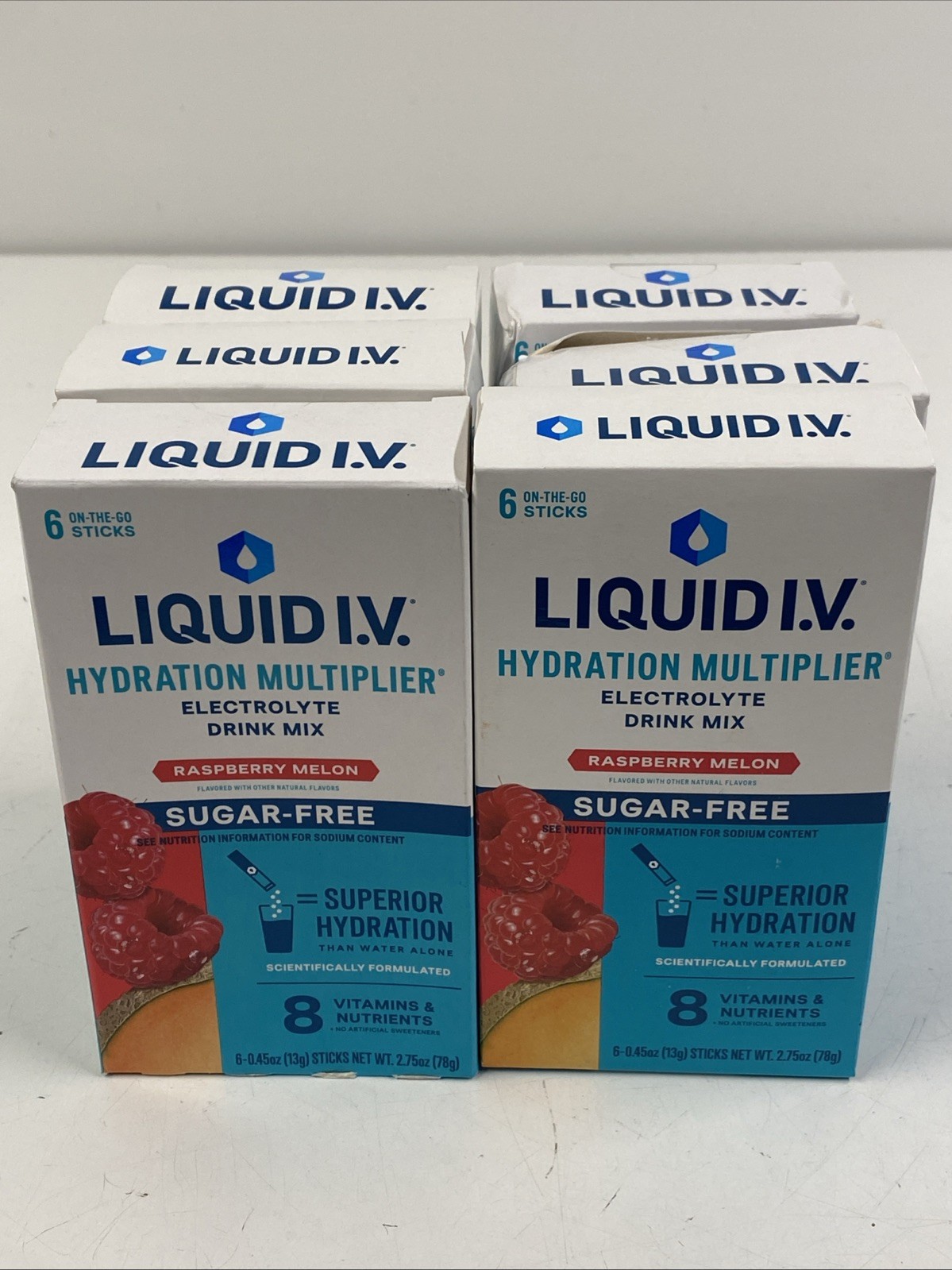 LOT x36 LIQUID I.V. Hydration Multiplier SUGAR FREE RASPBERRY MELON Drink Mix