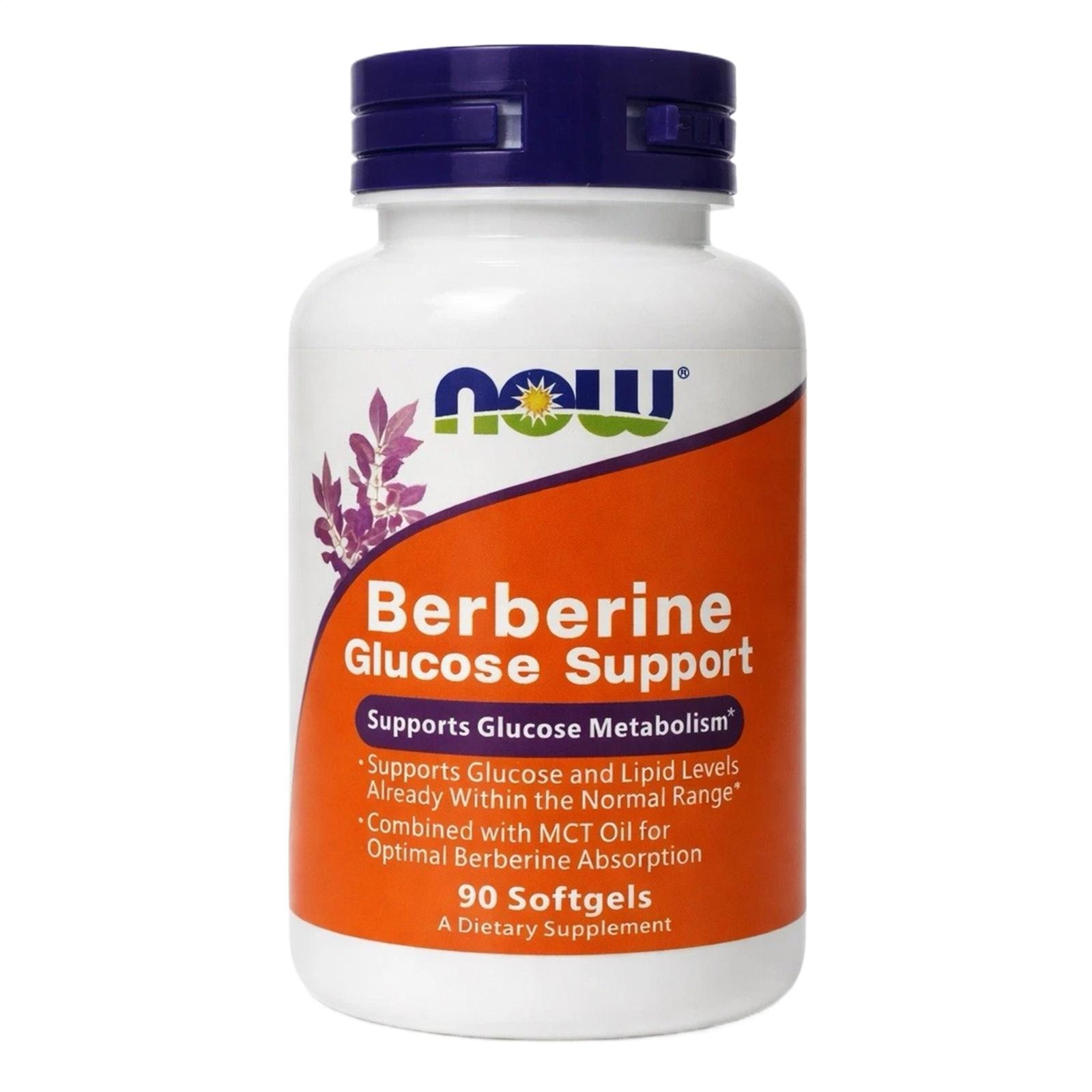 Berberine 400mg Glucose Metabolism Support 90gels Now Foods MCT/Capric Acid