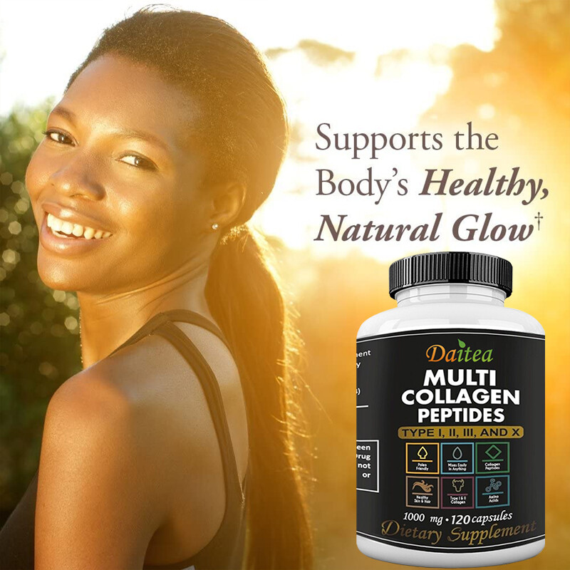 Multi Collagen Peptides 120 Capsules Improve Hair Nails Skin Health Boost Energy